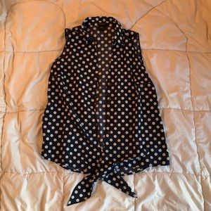 Ann Taylor Polka Dot Sleeveless Blouse
